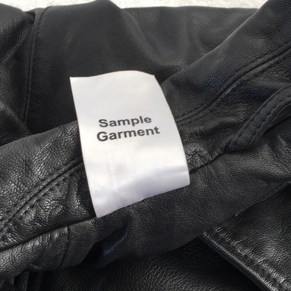 RARE Levi Strauss SAMPLE Black leather trench coat jacket NWOT - Picture 7 of 9